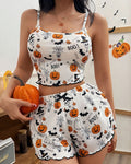 Halloween Pumpkin Cami & Shorts Pajama Set