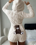 Bear-Ear Plush Hooded Romper