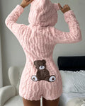 Bear-Ear Plush Hooded Romper