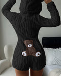 Bear-Ear Plush Hooded Romper