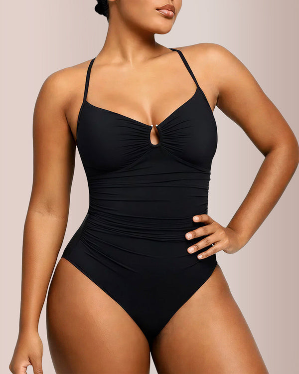 Sculpt U-Ring Cut-Out Slimming One-Piece Swimsuit