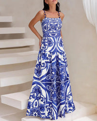 Majolica Print Sling One-Piece Swimsuit