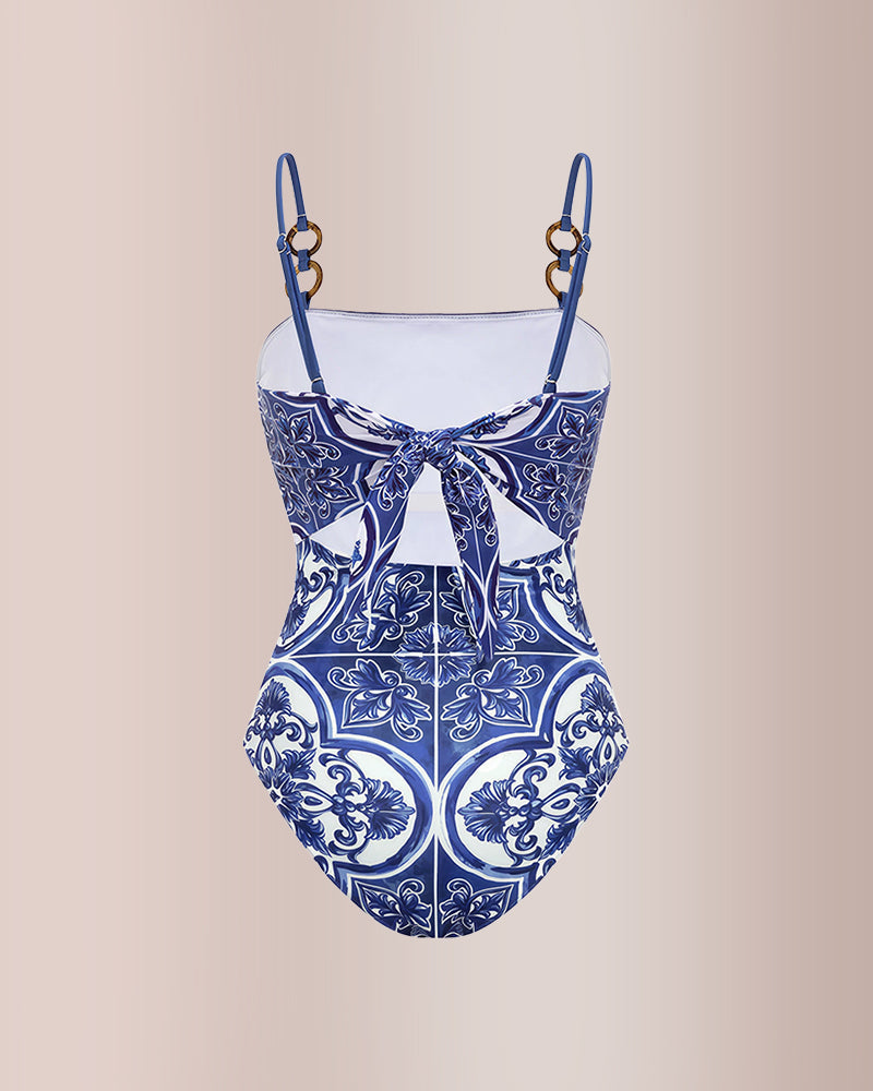 Majolica Print Sling One-Piece Swimsuit