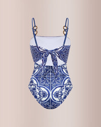 Majolica Print Sling One-Piece Swimsuit