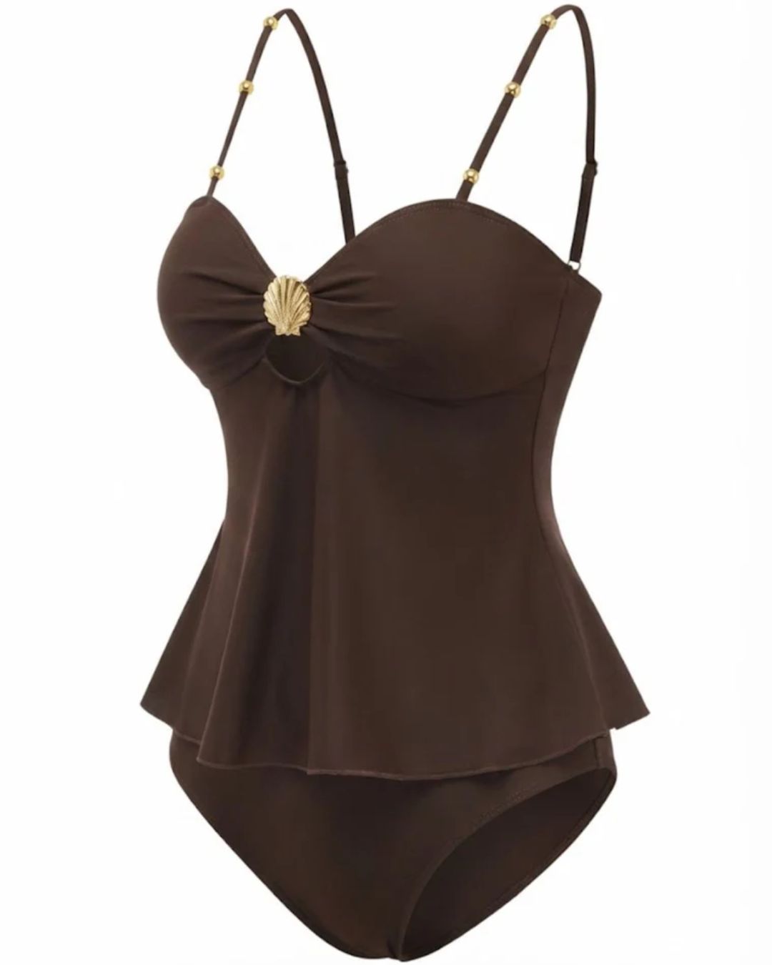 Tummy Control Two Piece Elegant Backless Ruffle Bikini