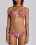 Plaid Triangle Halter Sexy Bikini