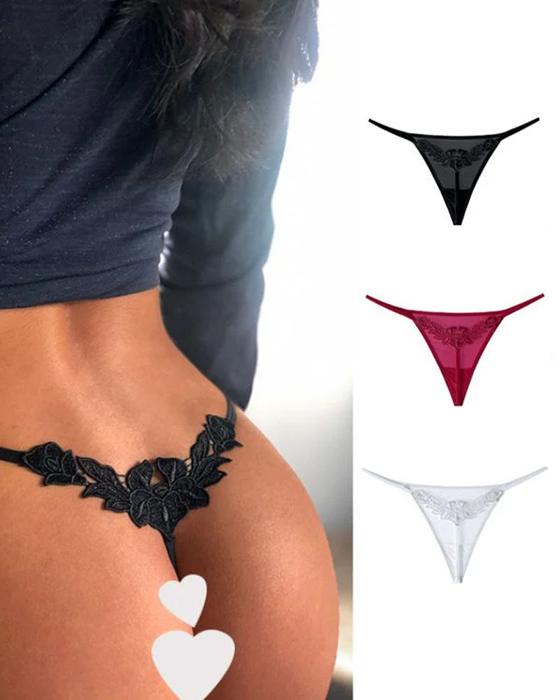 Butterfly Lace V-Cut Thong