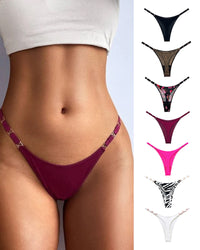 Metal V-Cut Low-Rise Ice Silk Thong