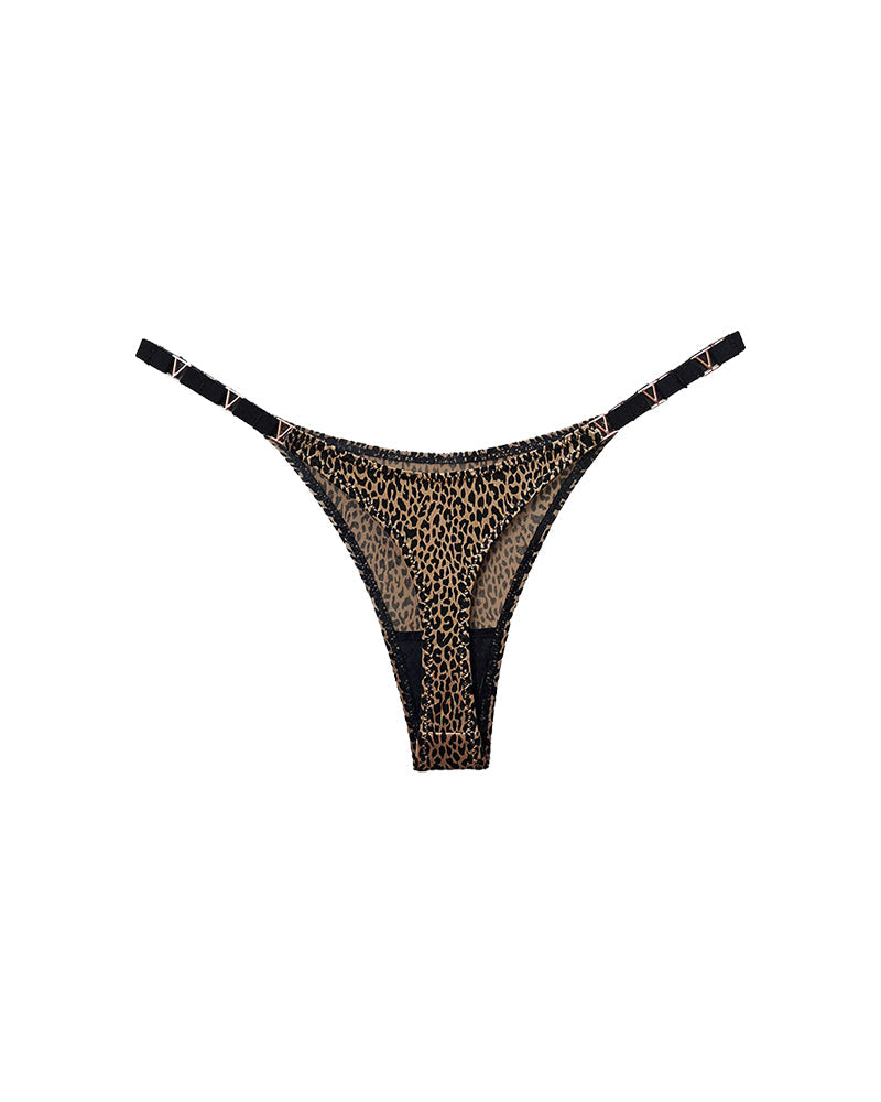 Metal V-Cut Low-Rise Ice Silk Thong