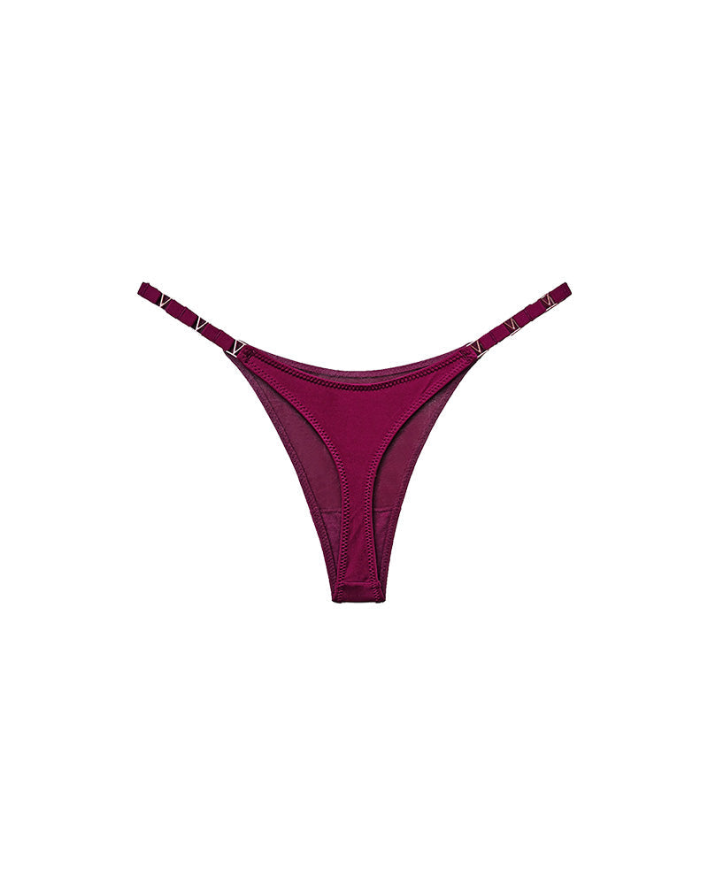 Metal V-Cut Low-Rise Ice Silk Thong