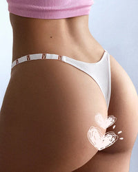 Metal V-Cut Low-Rise Ice Silk Thong