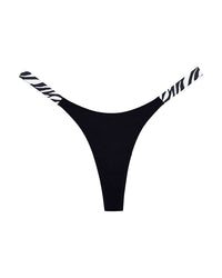 High-Cut Cotton Thong with Animal Print Straps