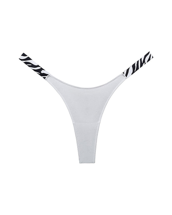 High-Cut Cotton Brief with Animal Print Straps