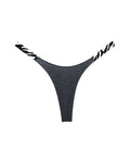 High-Cut Cotton Thong with Animal Print Straps