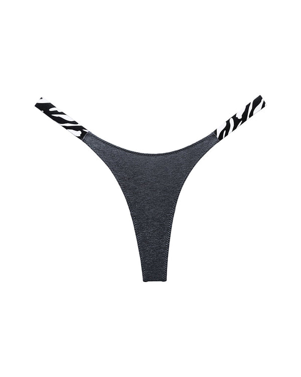 High-Cut Cotton Brief with Animal Print Straps