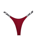 High-Cut Cotton Thong with Animal Print Straps