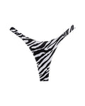 High-Cut Cotton Thong with Animal Print Straps