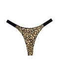 High-Cut Cotton Thong with Animal Print Straps