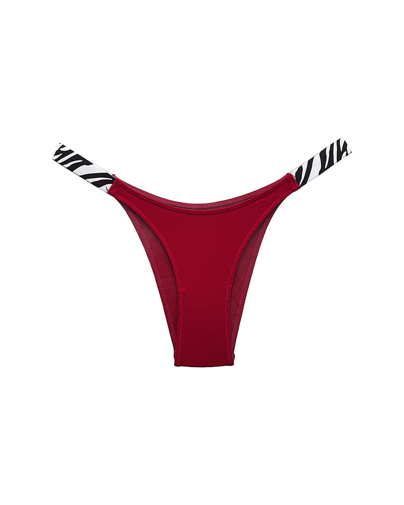High-Cut Cotton Panties with Animal Print Straps