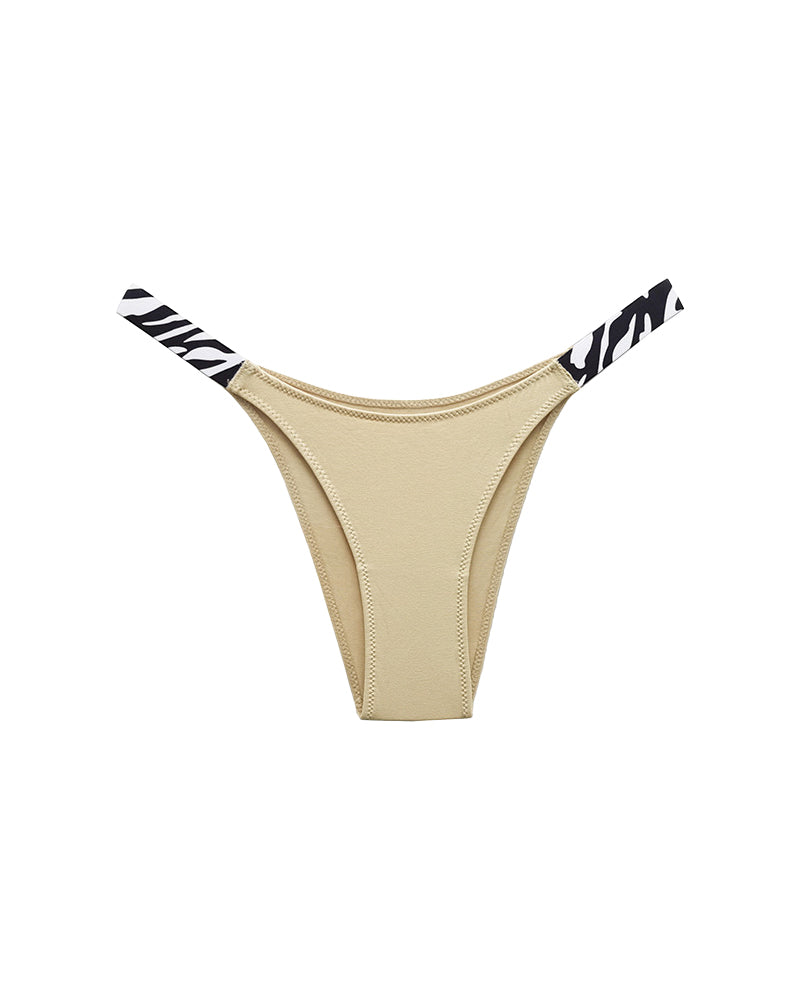 High-Cut Cotton Panties with Animal Print Straps
