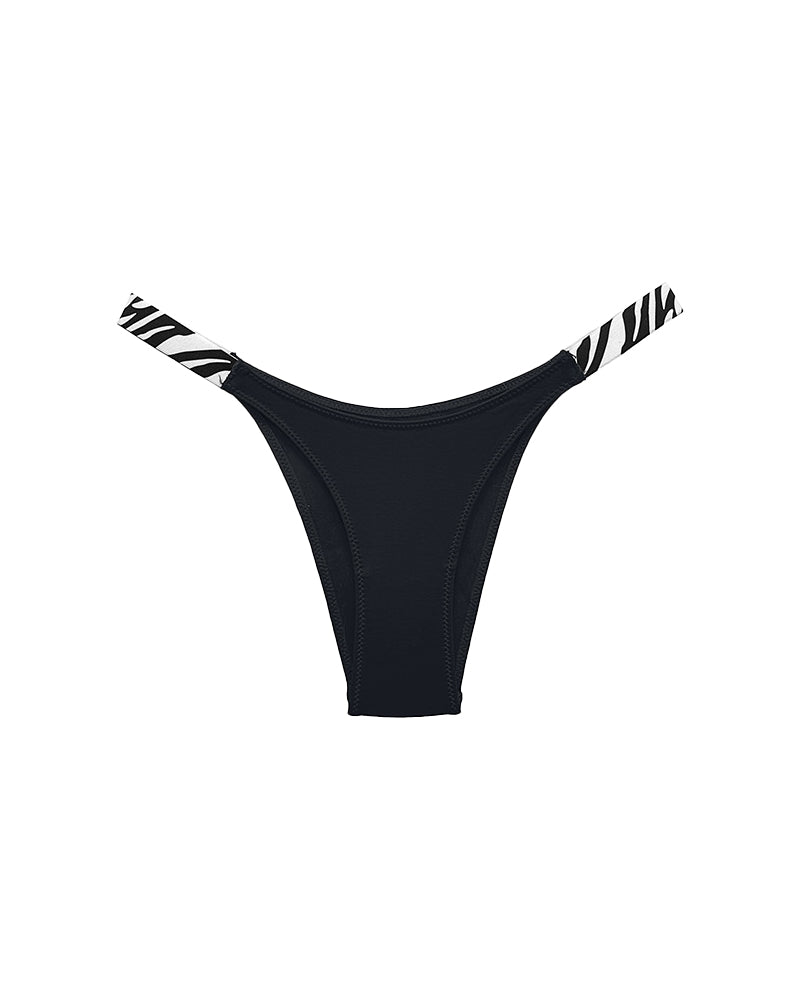 High-Cut Cotton Panties with Animal Print Straps