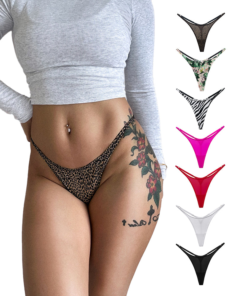 Adjustable Ice Silk Seamless Thong