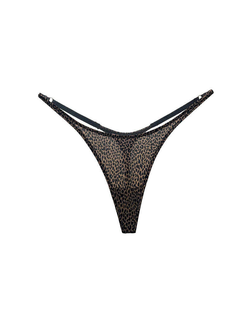 Adjustable ice silk thong – low-rise, high-cut, seamless
