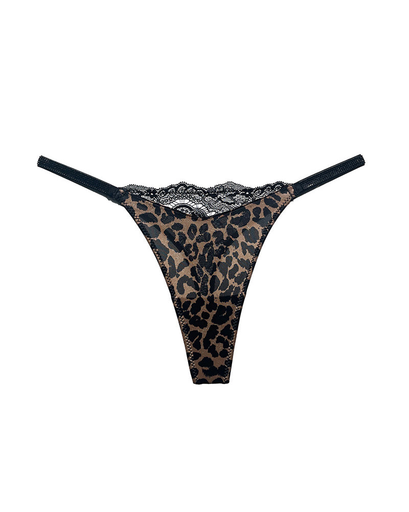 Crystal Lace Thong – High-cut Ice Silk T-back