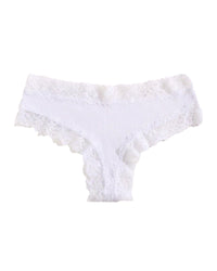 Lace Trim Ribbed Low-Rise Panties
