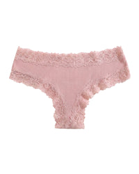 Lace Trim Ribbed Low-Rise Panties