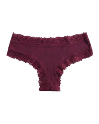 Lace Trim Ribbed Low-Rise Panties