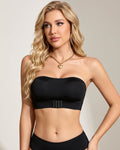 Seamless Front-Closure Strapless Bandeau Bra