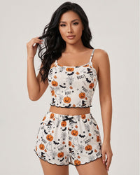 Halloween Pumpkin Cami & Shorts Pajama Set
