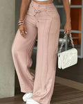 High-Waist Tie Wide-Leg Pants