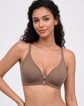 Seamless Front-Closure Wire-Free Racerback Bra