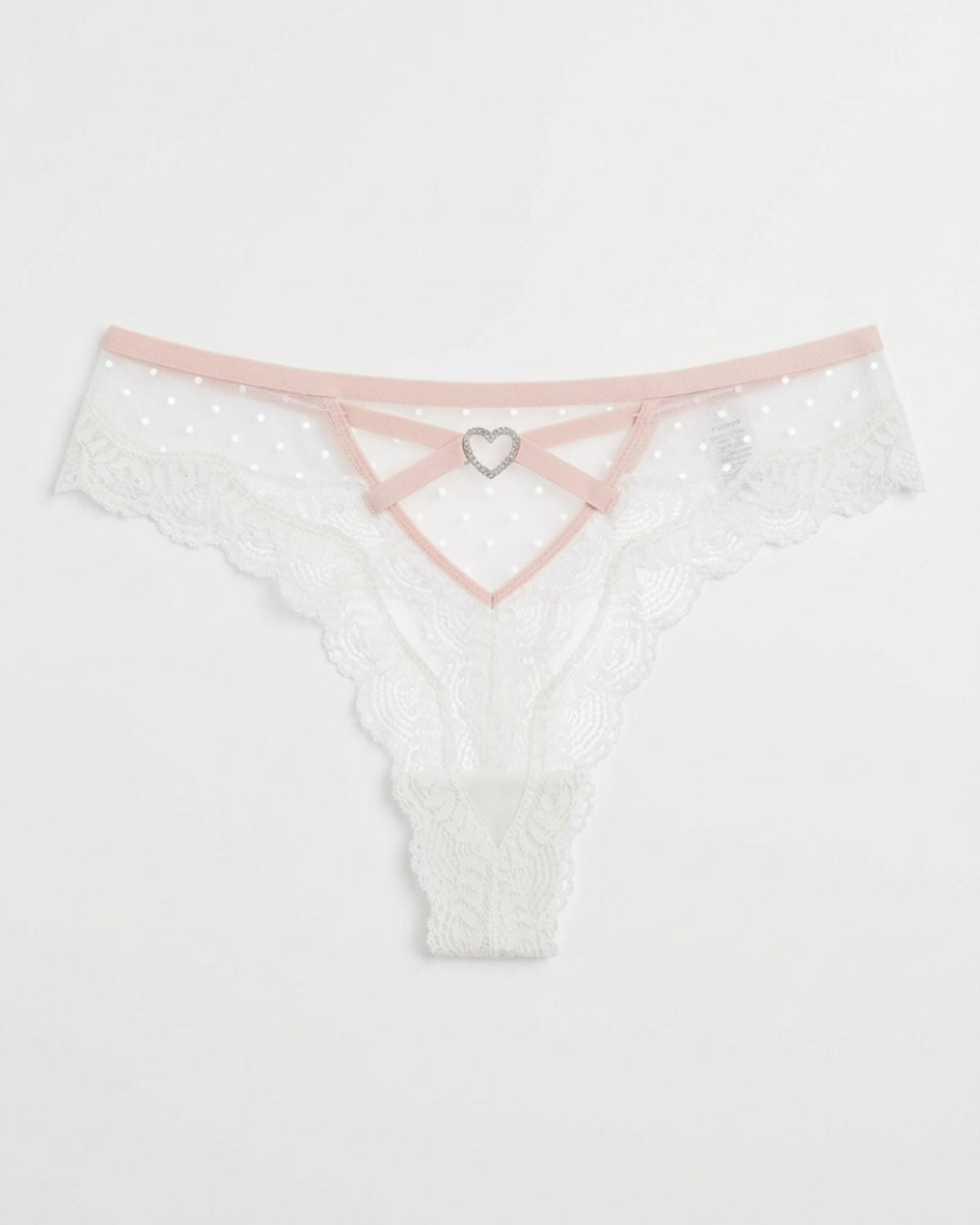 Sheer Heart Mesh Lace Thong
