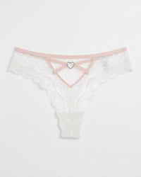 Sheer Heart Mesh Lace Thong