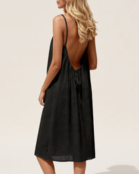 Solid Color Backless Cami Short Dress