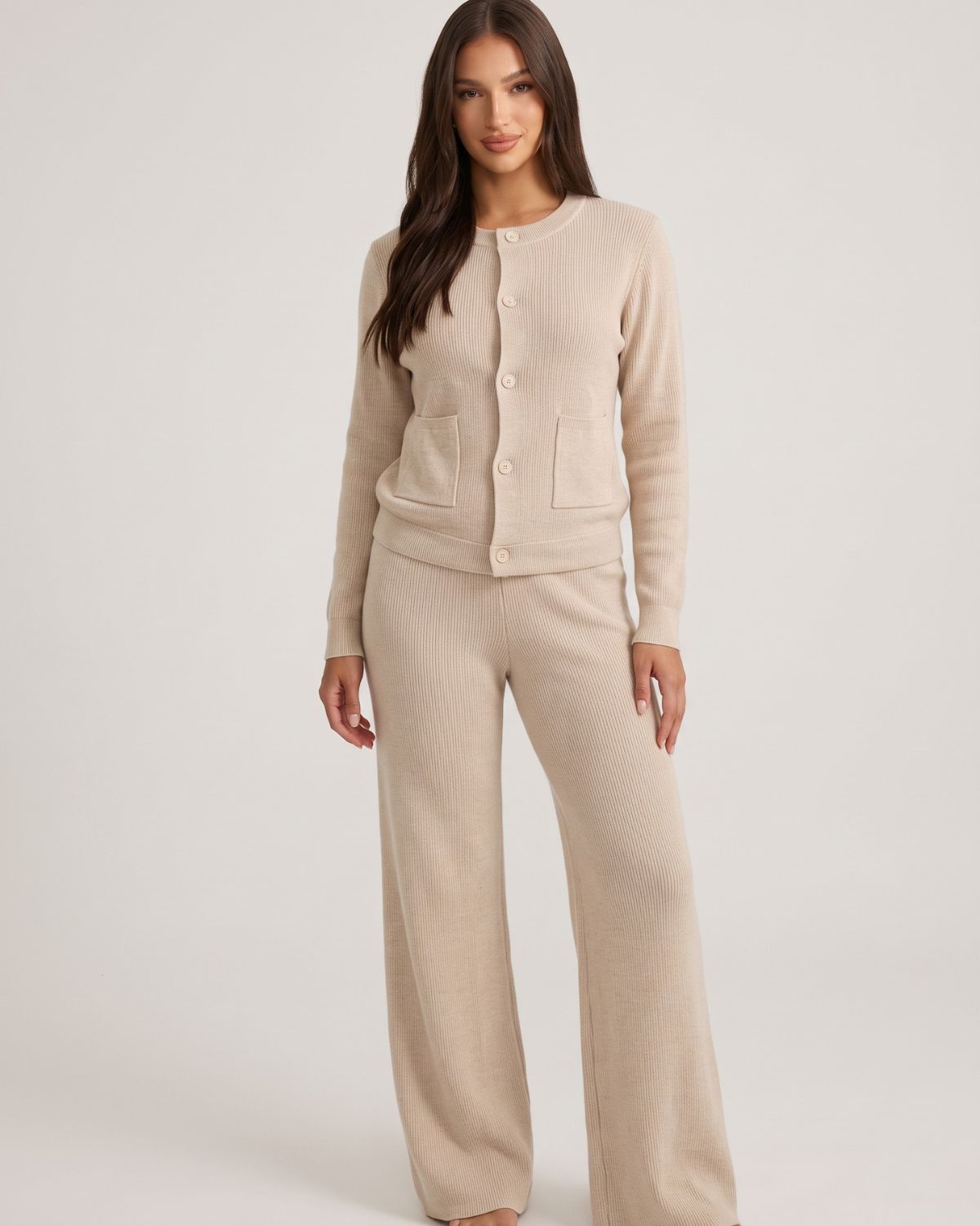 Knit Sweater & Wide-Leg Pants Set