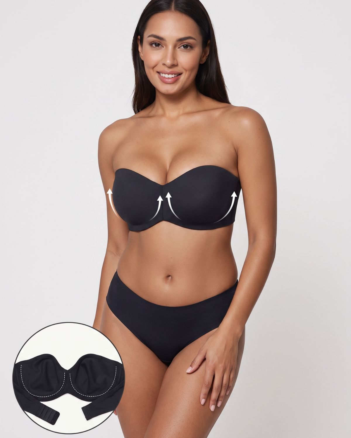 Reggiseno a fascia invisibile senza spalline minimizzante