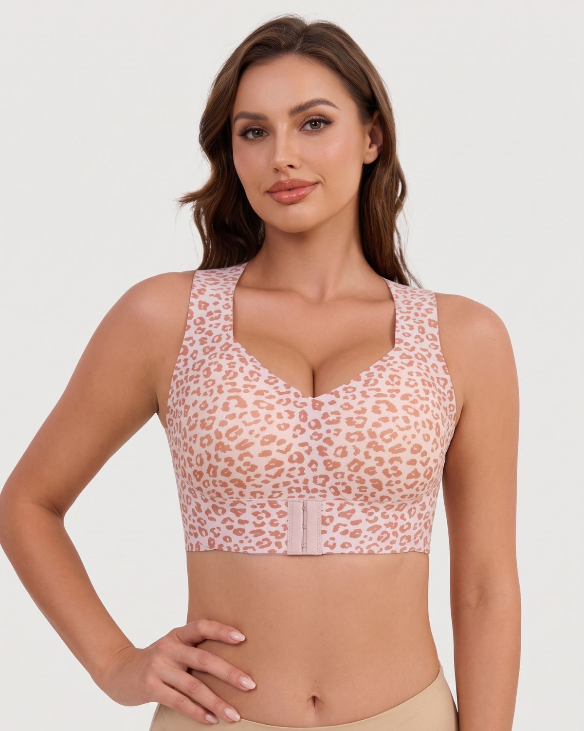 Front Closure Cross-Back Wireless Posture Bra