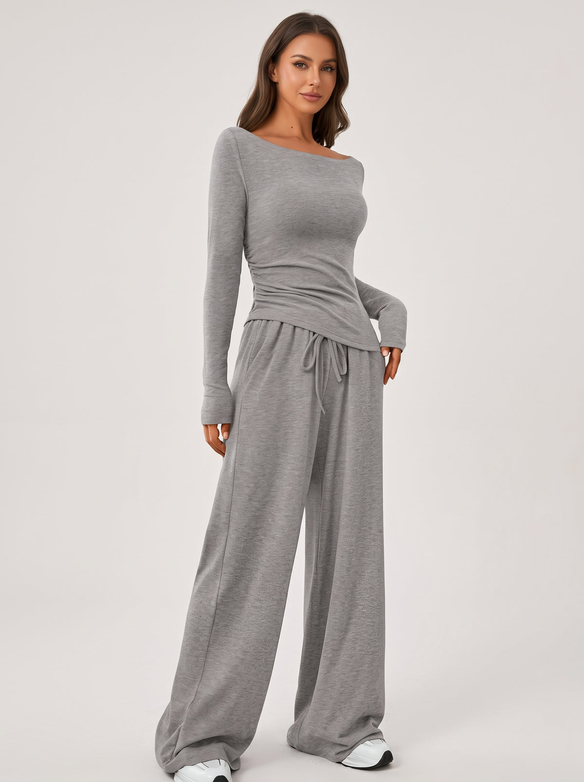 Asymmetrical Wide-Leg Lounge Set