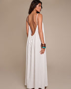 Solid Color Backless Cami Dress