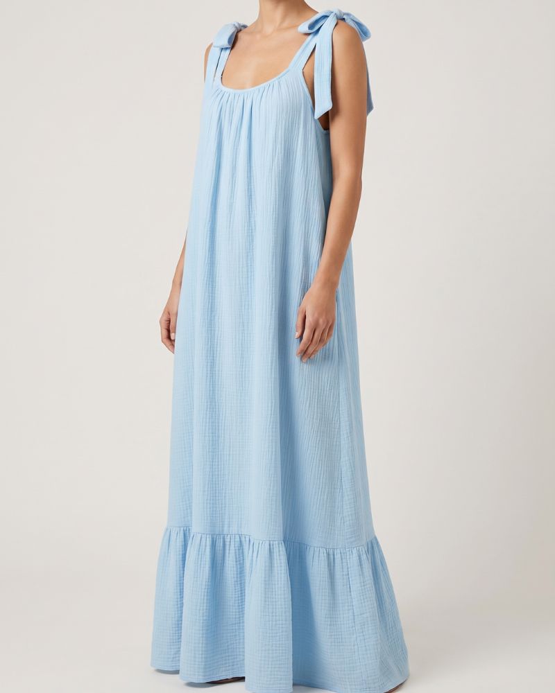 Ruched U-Neck Cami Maxi Dress