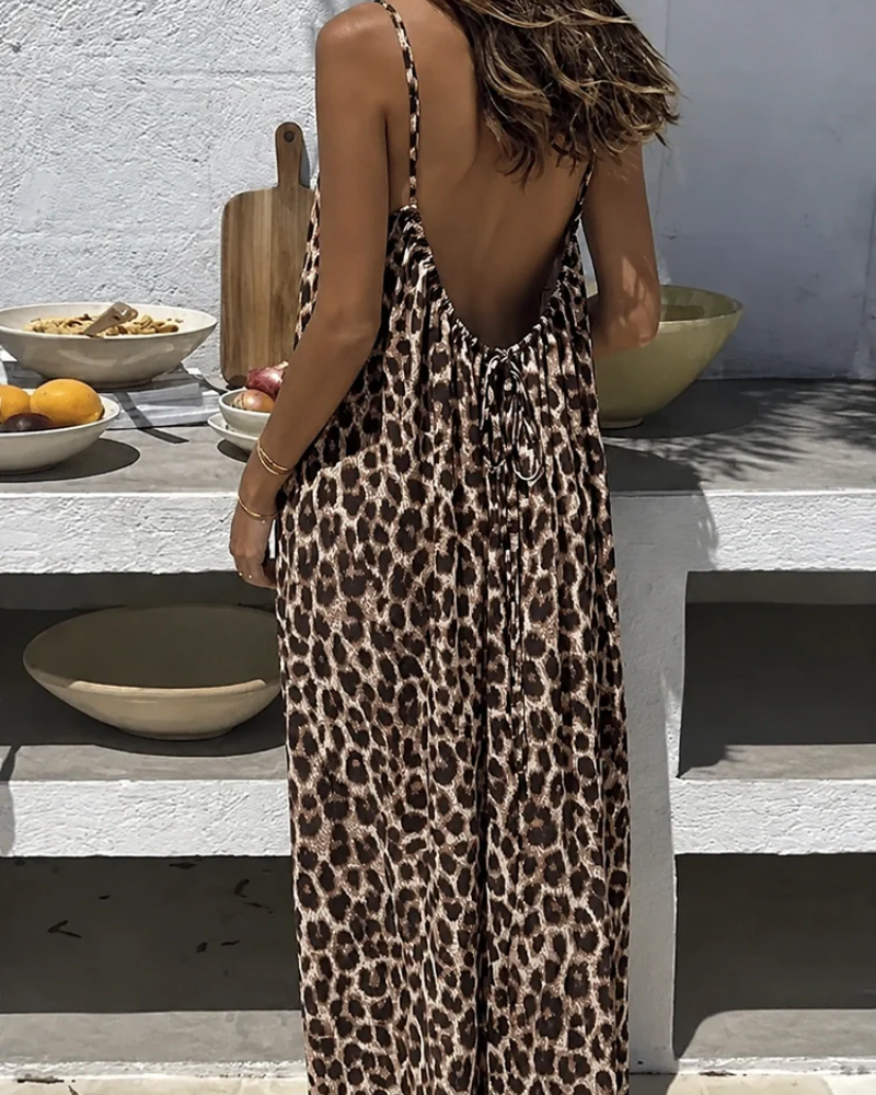 Solid Color Backless Cami Dress