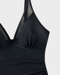 Traje de baño tipo pareo transparente de malla adelgazante