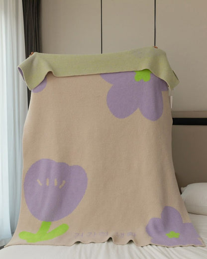 Sunflower Designer Knit Throw Blanket - Sofa & Office Nap Blanket