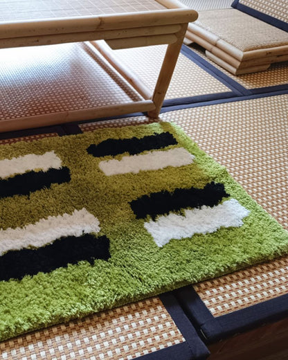 Minimalist Green Fresh Style Rug for Living Room, Bedroom, and Home Decor