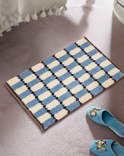 Geometric Square Quick-Dry Anti-Slip Mat for Bathroom & Bedroom Entrance