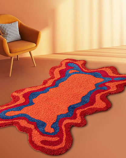 Abstract Shape Shaggy Rug - Colorful Home Decor for Living Room & Bedroom